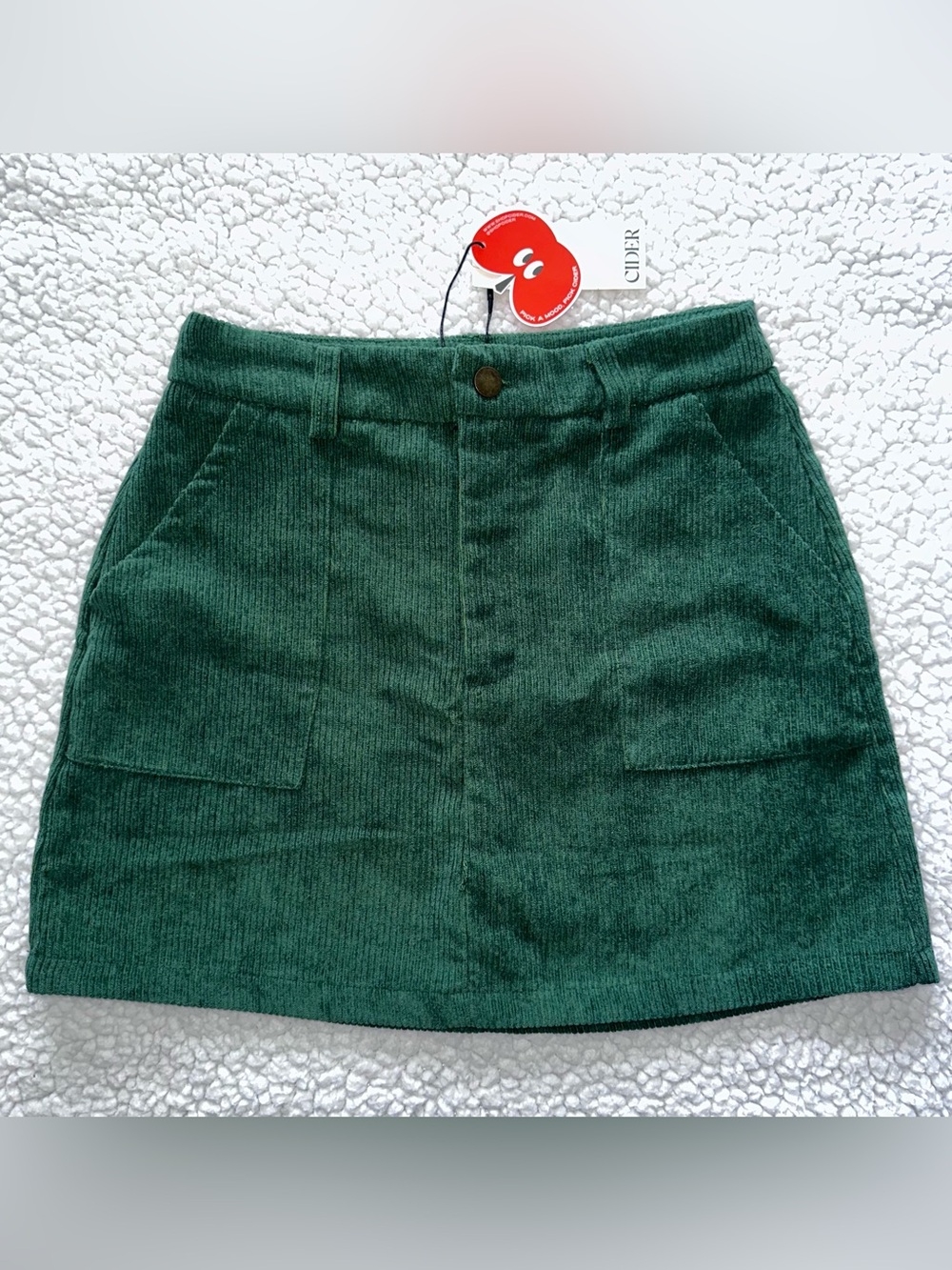 NEW Cider Emerald Green Corduroy Mini Skirt XS
